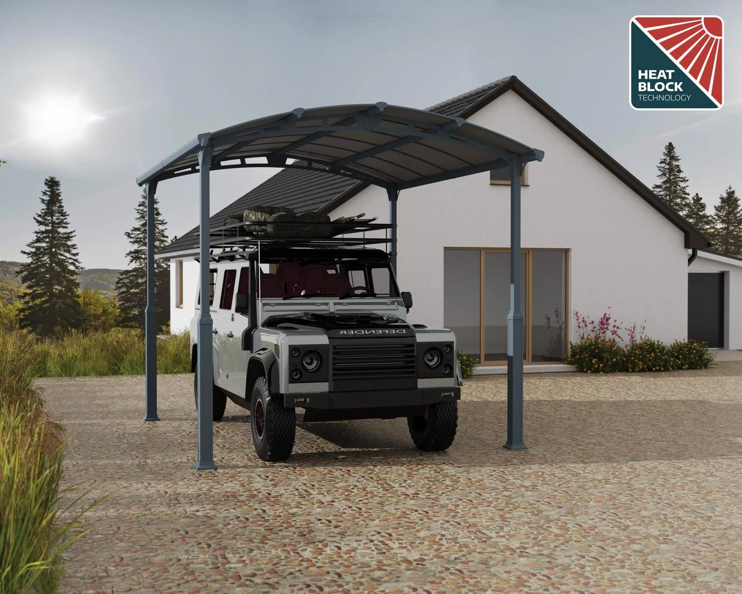 Palram - Canopia 12' x 14' Aluminium Carport 4300- Alpine Grey