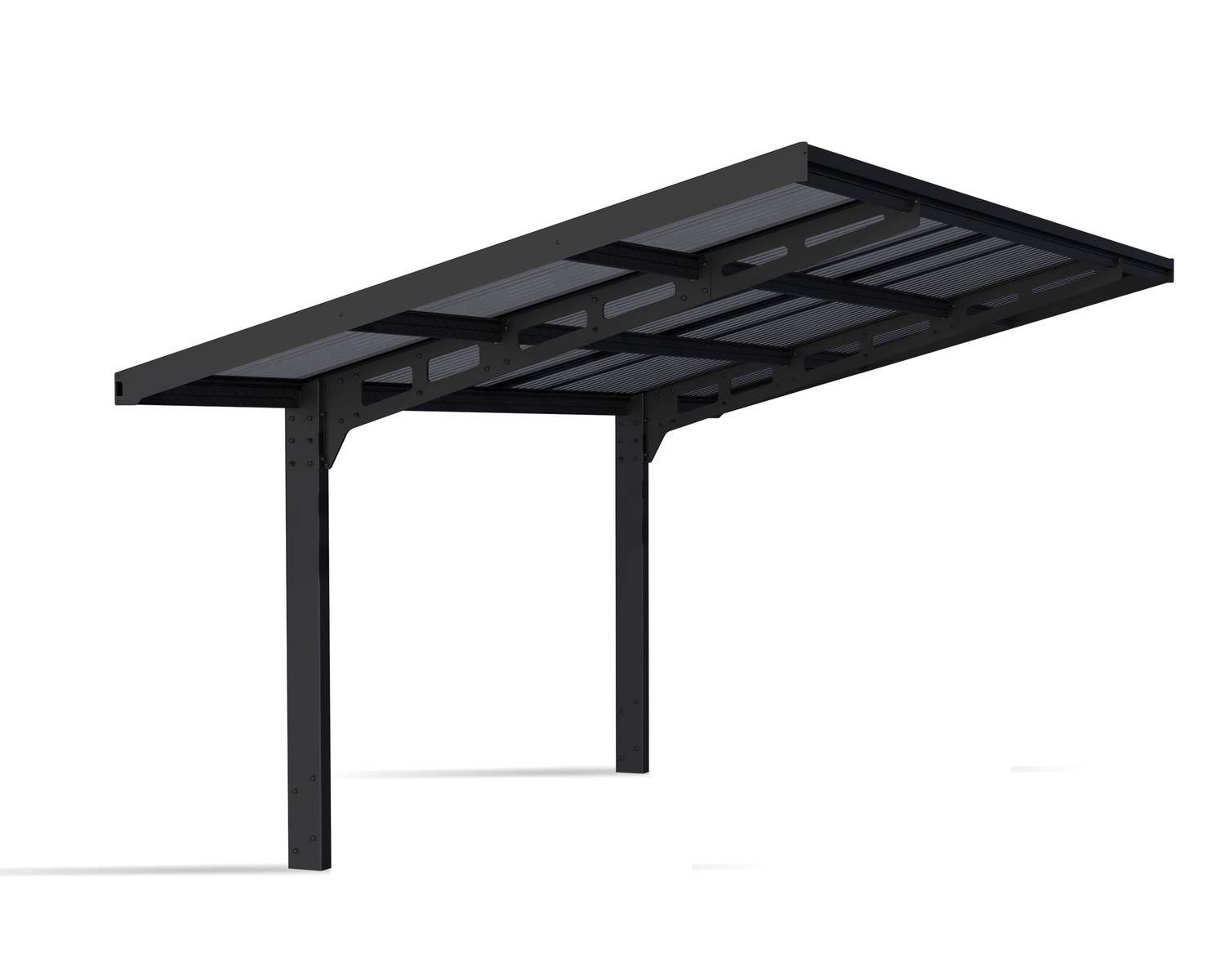 Palram Canopia 10' x 20' Cantilever Aluminium  Carport - Black - Image 4