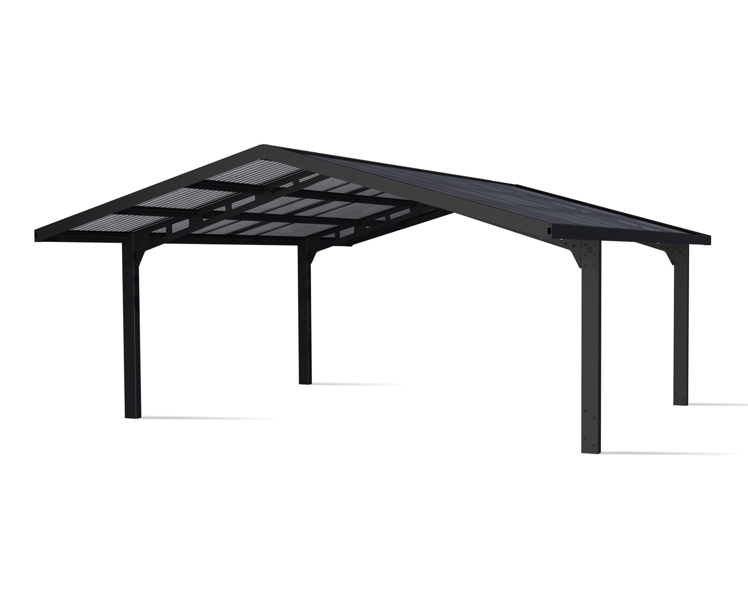 Palram Canopia Sydney Aluminium Double Apex 20' x 20' Carport  - Black