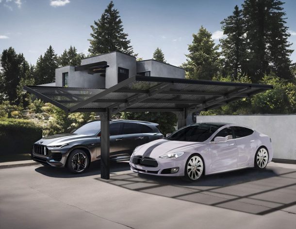 Palram Canopia Sydney Aluminium Double Winged 20' x 20' Carport  - Black