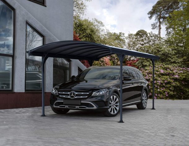 Palram Canopia 10' x 17' Vitoria Aluminium  Curved Carport  5000 - Grey - Image 7