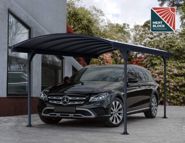 Palram Canopia 10' x 17' Vitoria Aluminium  Curved Carport  5000 - Grey - Image 8