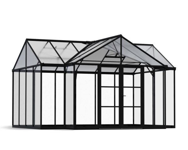 Palram 13' x 15' Triomphe Greenhouse Chalet - Black (Clear Glazing) - Image 4