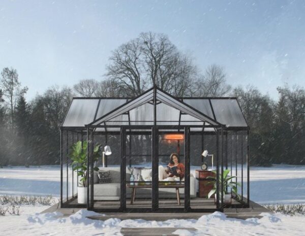 Palram 13' x 15' Triomphe Greenhouse Chalet - Black (Clear Glazing) - Image 6