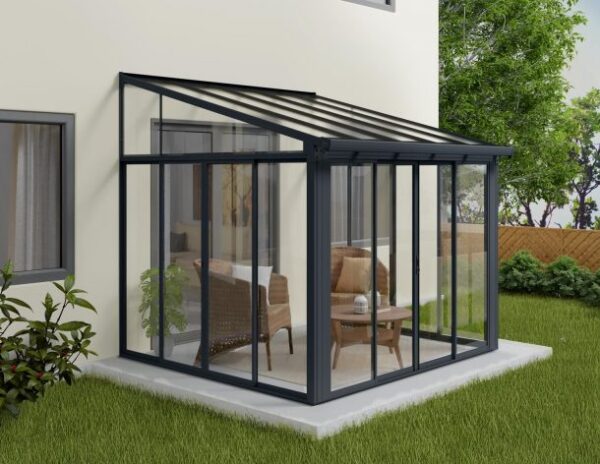 Palram 10x10 Sanremo Lean to Conservatory  - Grey - Image 10