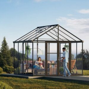 Palram 10x10 Aria Greenhouse - Black (Clear Glazing)