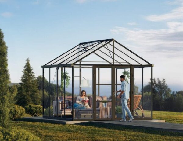 Palram 10x10 Aria Greenhouse - Black (Clear Glazing)