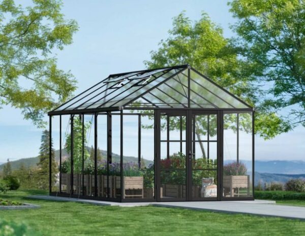 Palram 10x15 Aria Greenhouse - Black (Clear Glazing)