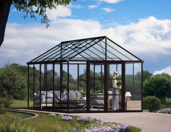 Palram 10x15 Aria Greenhouse - Black (Clear Glazing) - Image 4