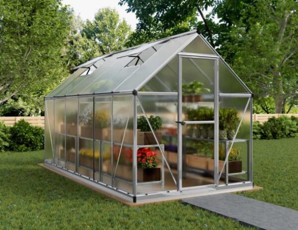 Palram 6x12 Mythos Greenhouse - Silver (Twin Wall Glazing)