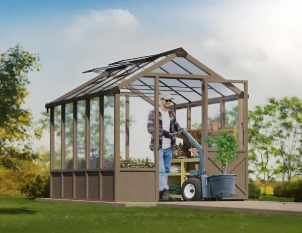 Palram 8x12 Canopia Natura Cedar Wooden Greenhouse - Image 7
