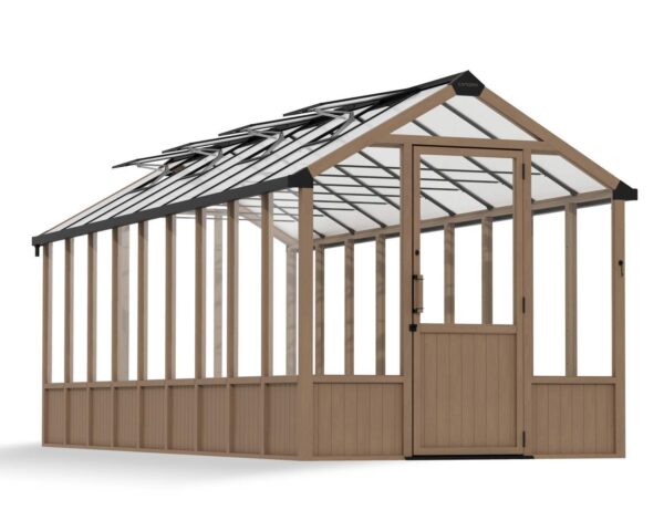 Palram 8x22 Canopia Natura Cedar Wooden Greenhouse - Image 15