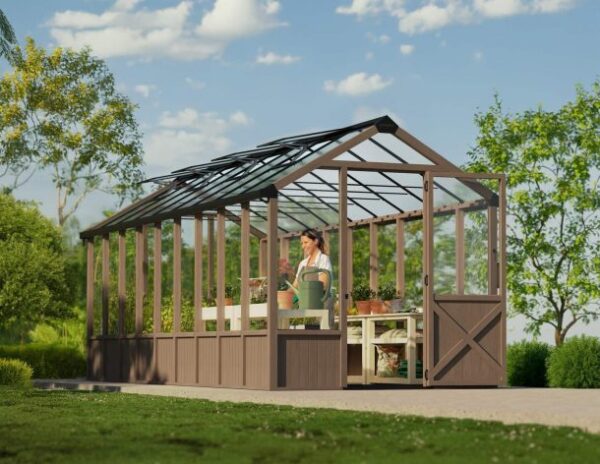 Palram 8x22 Canopia Natura Cedar Wooden Greenhouse - Image 17