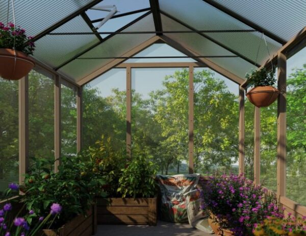 Palram 8x22 Canopia Natura Cedar Wooden Greenhouse - Image 14