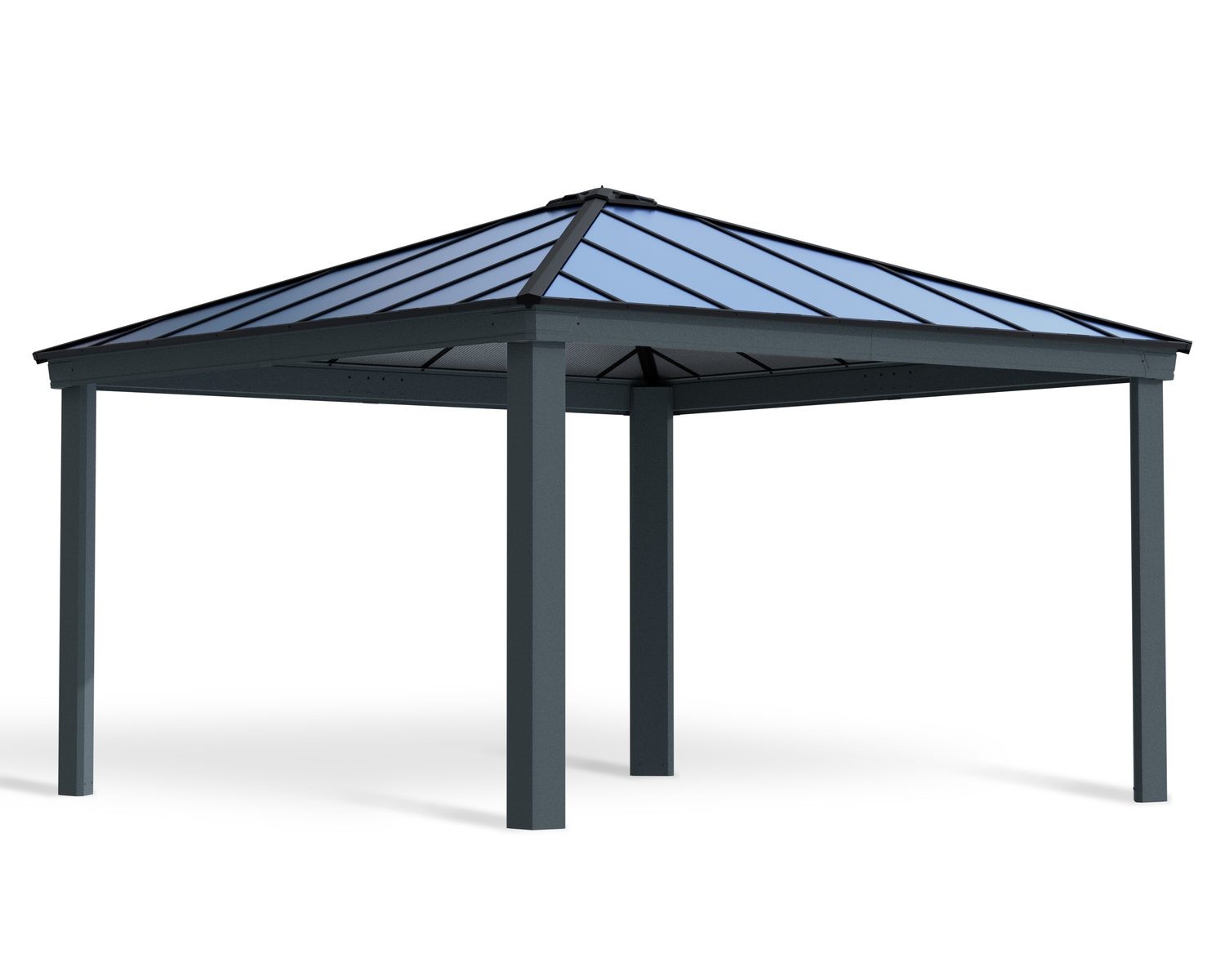 Palram - Canopia 14' x 14' Colorado Aluminium Double Carport - Grey - Image 6