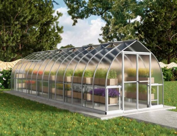 Palram 8x28 Bella Greenhouse - Silver (Twin Wall Glazing)