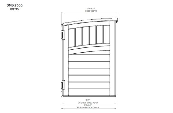 Suncast 4.5'x2.5' Stow-Away Small Horizontal Plastic Shed - Stone Grey - Image 3