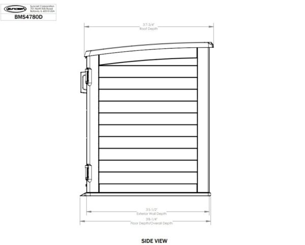 Suncast 6'x3.5' Moda Stow-Away Horizontal Plastic Shed -  Peppercorn Grey - Image 2