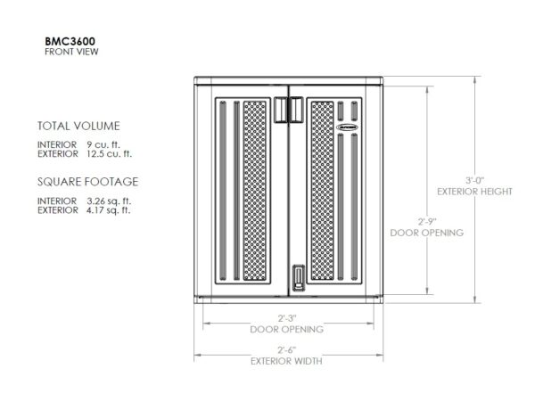 Suncast 2.5'x1.5' Haven Low Level Base Storage Cabinet - Platinum Metallic - Image 9