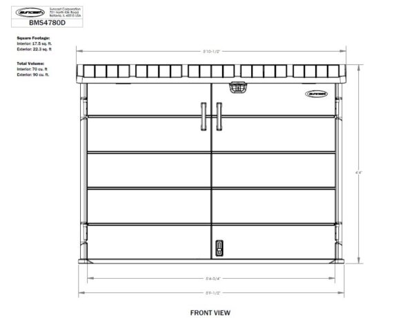 Suncast 6'x3.5' Moda Stow-Away Horizontal Plastic Shed -  Peppercorn Grey - Image 3