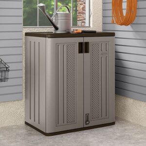 Suncast 2.5'x1.5' Haven Low Level Base Storage Cabinet - Platinum Metallic