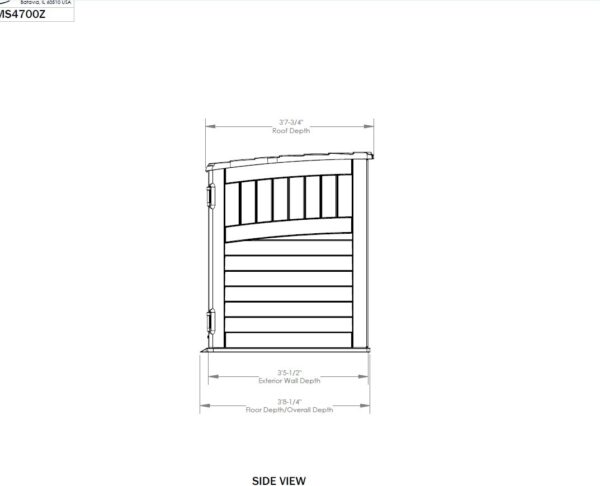 Suncast 6'x3.5' Stow-Away Horizontal Plastic Shed - Vanilla - Image 3
