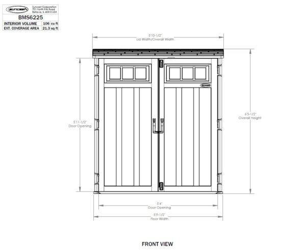Suncast 6'x3.5' Hamilton XL Plastic Resin Storage Shed - Peppercorn Grey - Image 6
