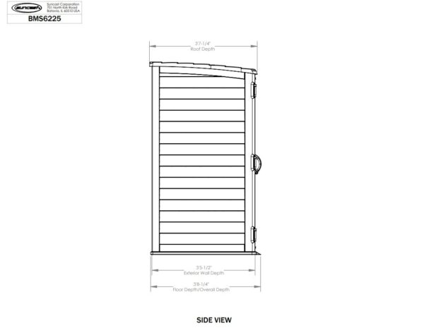 Suncast 6'x3.5' Hamilton XL Plastic Resin Storage Shed - Peppercorn Grey - Image 7
