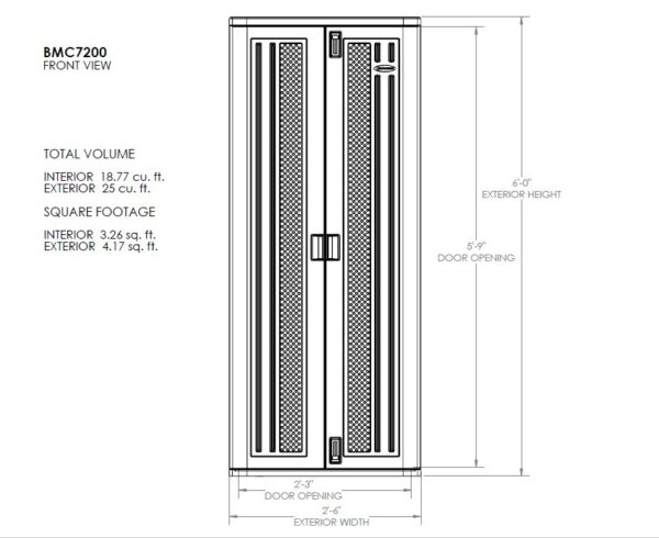 Suncast 2.5'x1.5' Haven Tall Plastic Storage Cabinet - Platinum Metallic - Image 10