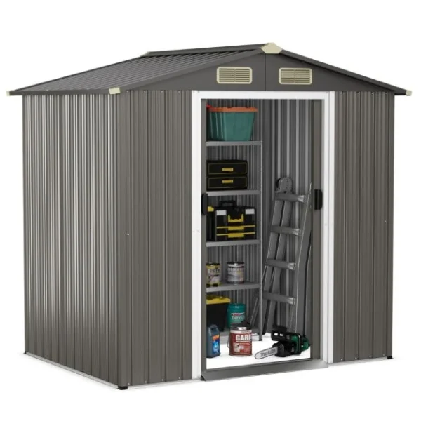 Pro-Tect 6x4 Apex Metal Shed  - Dark Grey