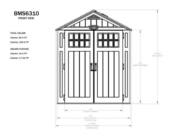 Suncast 6’x3′ Everett Plastic Resin Storage Shed - Image 6