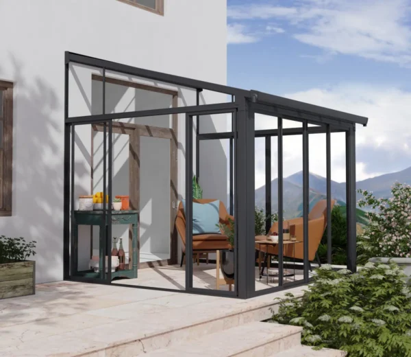 Palram 10x10 Sanremo Lean to Conservatory  - Grey - Image 12