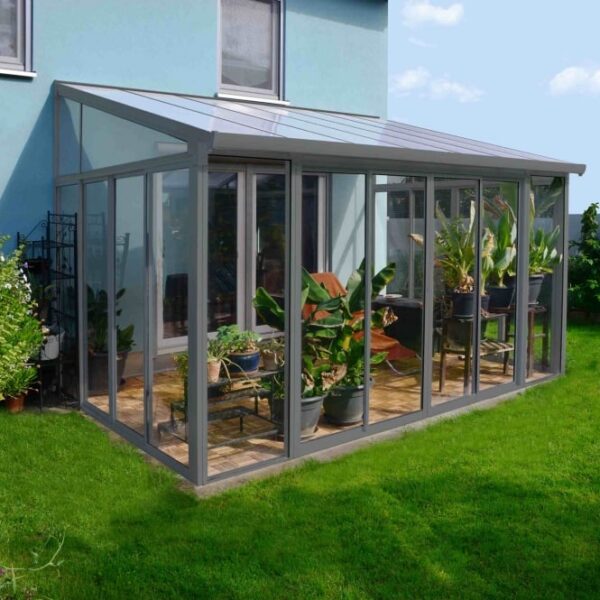 Palram 14x10 Sanremo Lean to Conservatory  - Grey - Image 11