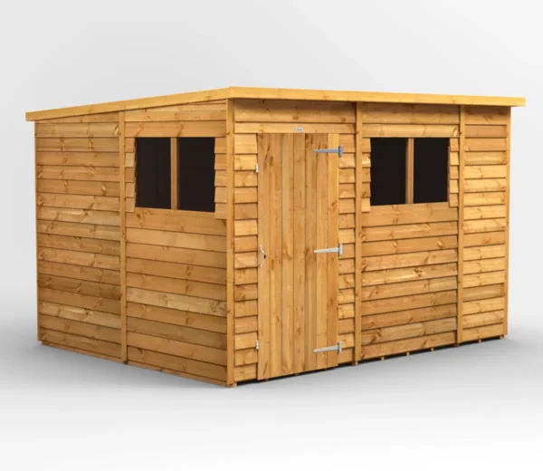 Power 10'x8' Overlap Timber Pent Shed (window or windowless) (single or double door) - Image 11