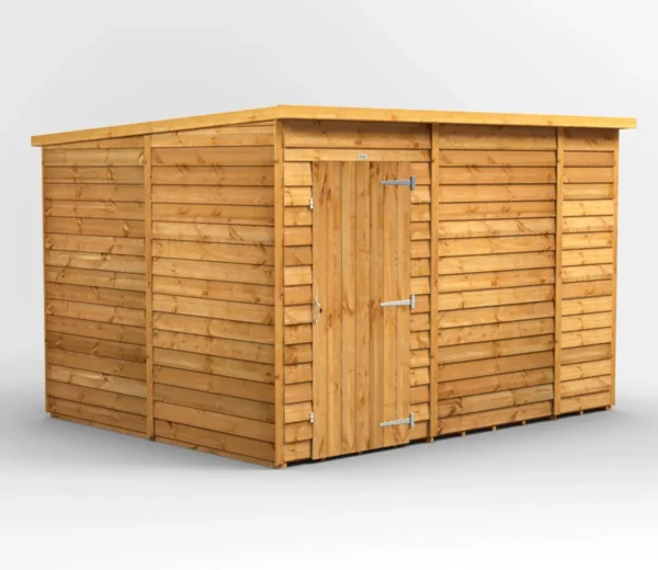 Power 10'x8' Overlap Timber Pent Shed (window or windowless) (single or double door) - Image 10
