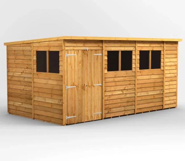 Power 14'x8' Overlap Timber Pent Shed (window or windowless) (single or double door) - Image 11