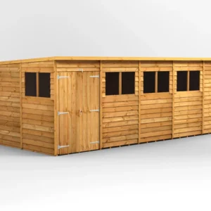 Power 18'x8' Overlap Timber Pent Shed (window or windowless) (single or double door)