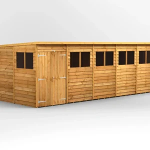 Power 20'x8' Overlap Timber Pent Shed (window or windowless) (single or double door)