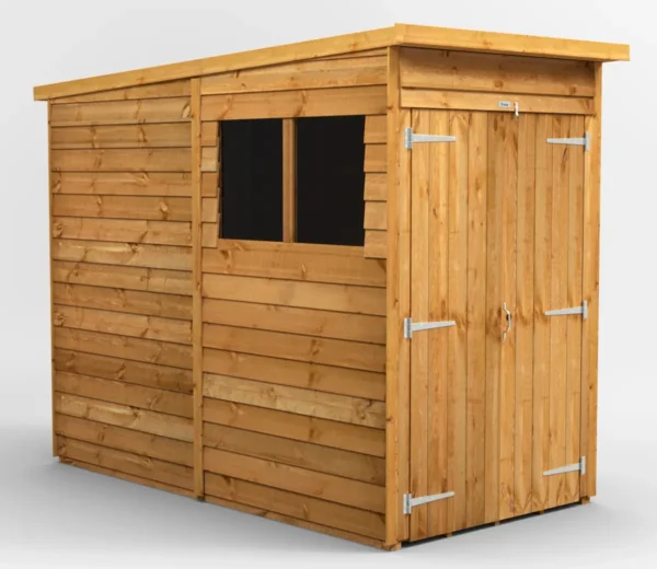 Power 4'x8' Overlap Timber Pent Shed (window or windowless) (single or double door) - Image 9