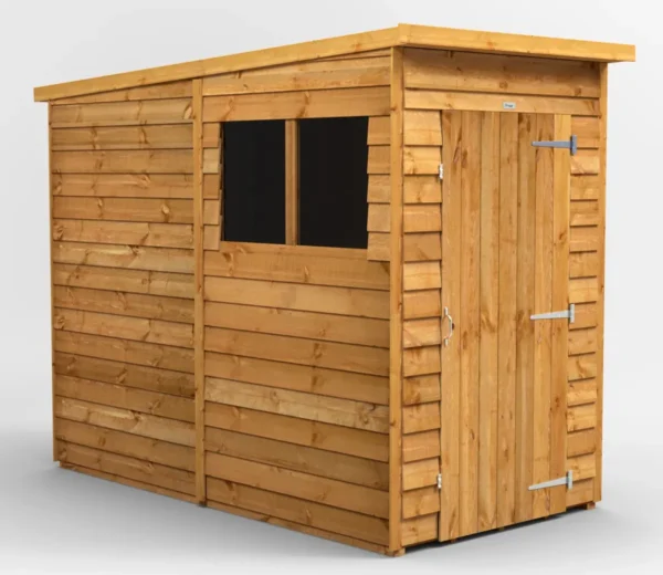 Power 4'x8' Overlap Timber Pent Shed (window or windowless) (single or double door)