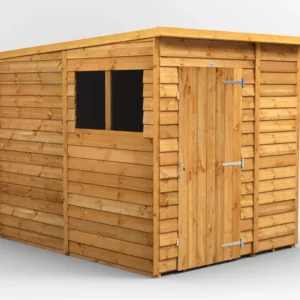Power 6'x8' Overlap Timber Pent Shed (window or windowless) (single or double door)