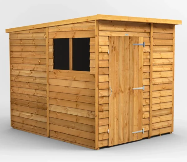 Power 6'x8' Overlap Timber Pent Shed (window or windowless) (single or double door)