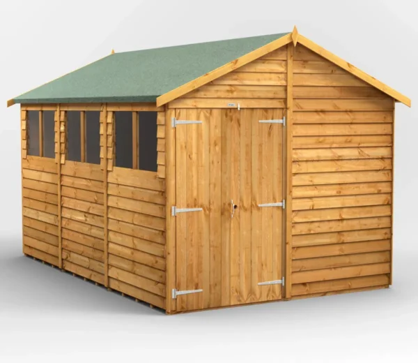 Power 12'x8' Overlap Timber Apex Shed (window or windowless) (single or double door) - Image 10