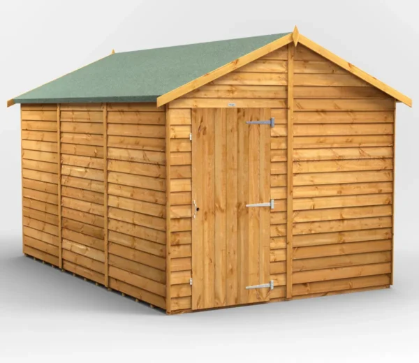 Power 12'x8' Overlap Timber Apex Shed (window or windowless) (single or double door) - Image 12