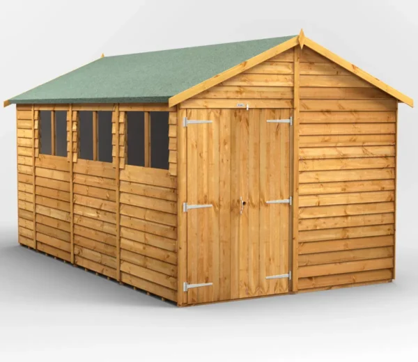 Power 14'x8' Overlap Timber Apex Shed (window or windowless) (single or double door) - Image 9
