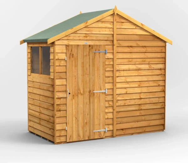 Power 4'x8' Overlap Timber Apex Shed (window or windowless) (single or double door)