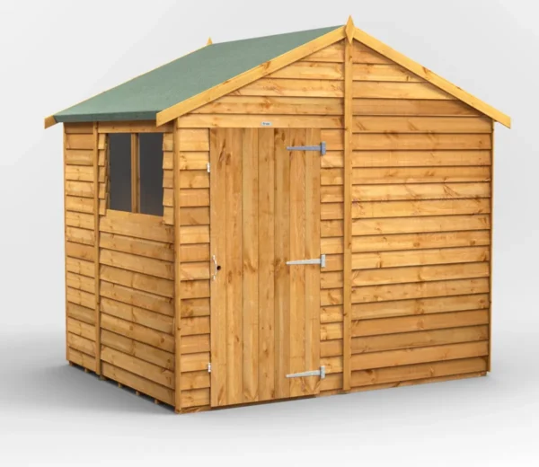 Power 6'x8' Overlap Timber Apex Shed (window or windowless) (single or double door)