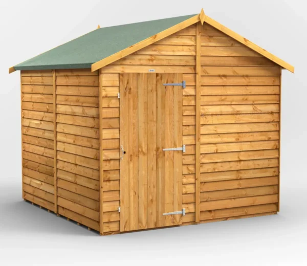 Power 8'x8' Overlap Timber Apex Shed (window or windowless) (single or double door) - Image 10