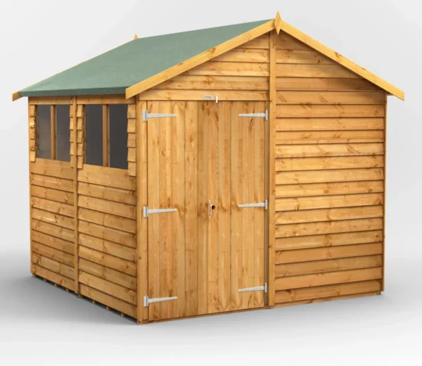 Power 8'x8' Overlap Timber Apex Shed (window or windowless) (single or double door) - Image 11
