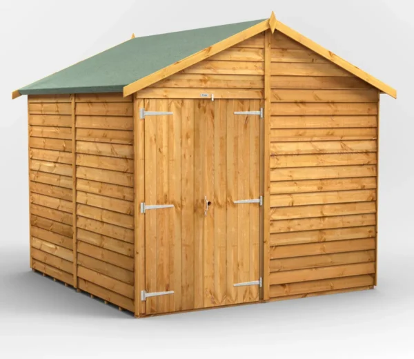 Power 8'x8' Overlap Timber Apex Shed (window or windowless) (single or double door) - Image 12